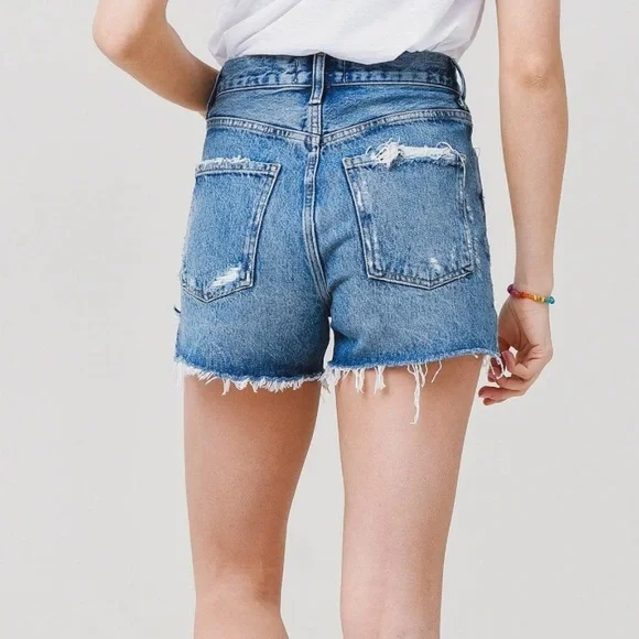 AGOLDE Dee Short Vintage High Rise Organic Cotton Denim Jean Shorts